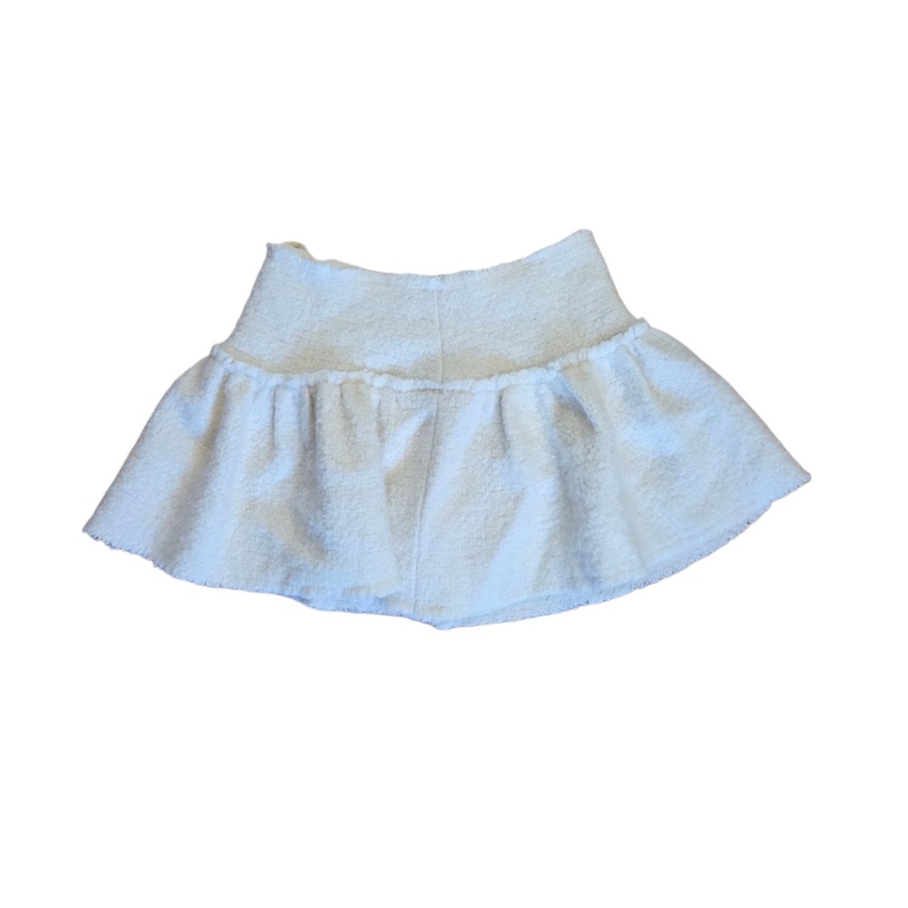 LoveShackFancy Cream Cotton Blend Mini Skirt